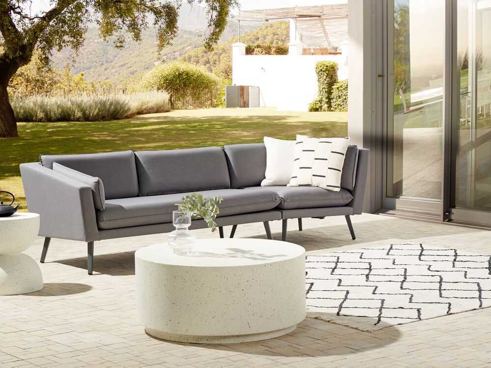Beliani Sodo sofa 3 asmenims LORETELLO dešininė pilka