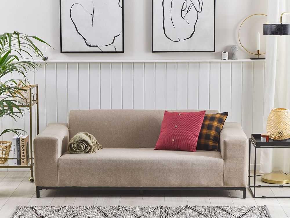 Beliani 2 vietų sodo sofa ROVIGO smėlio spalvos