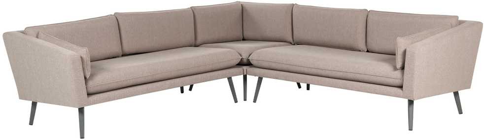 Beliani 5 vietų sodo kampinė sofa LORETELLO smėlio spalvos