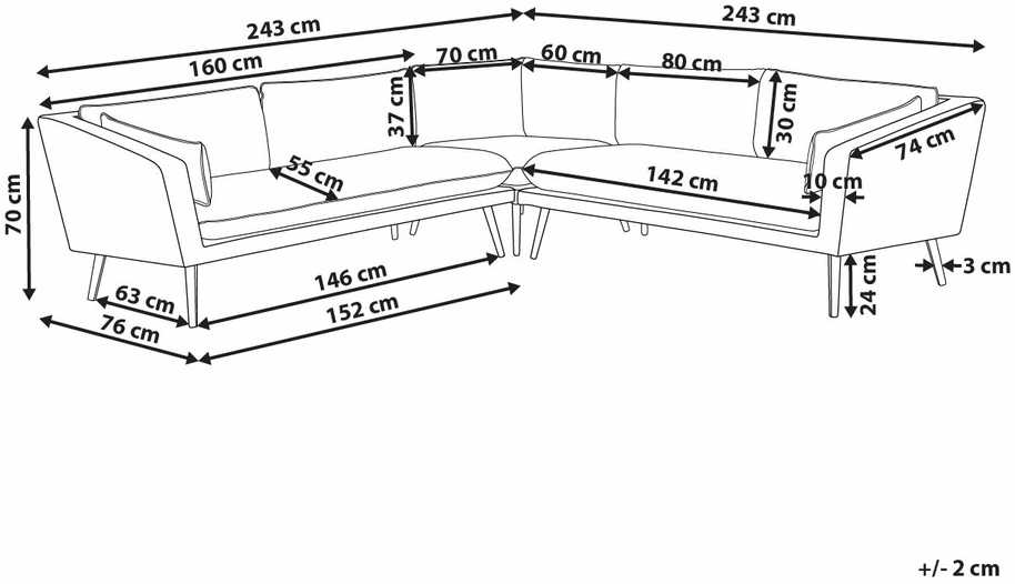 Beliani 5 vietų sodo kampinė sofa LORETELLO smėlio spalvos