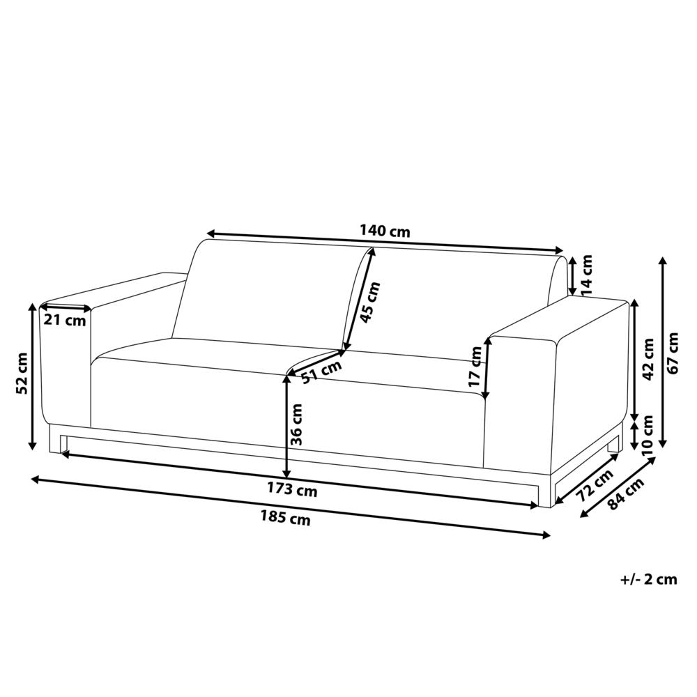 Beliani Dvivietė sodo sofa ROVIGO Pilka