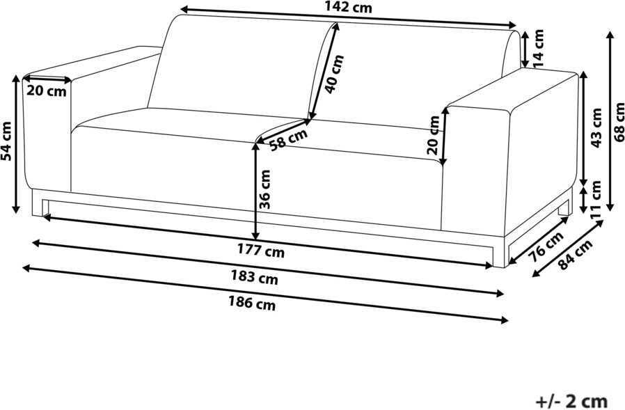 Beliani 2 vietų sodo sofa ROVIGO pilka