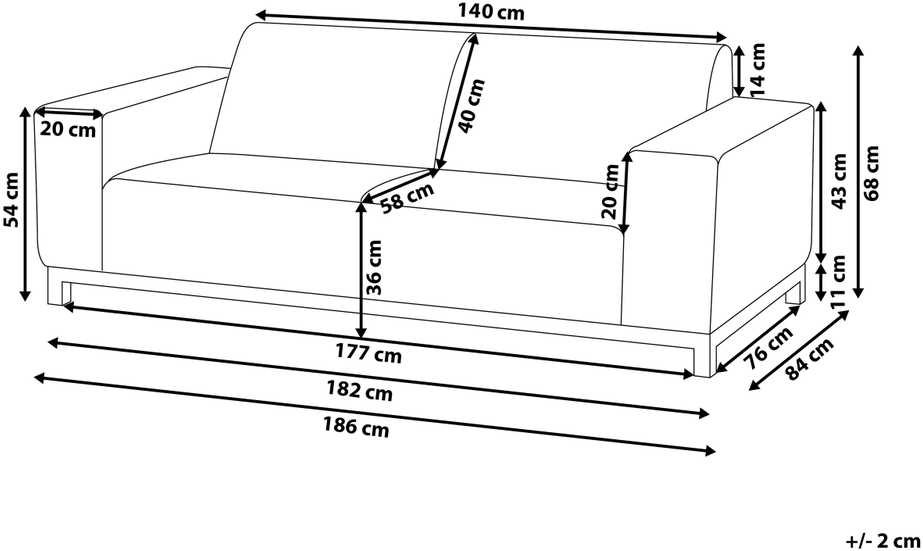Beliani 2 vietų sodo sofa ROVIGO smėlio spalvos