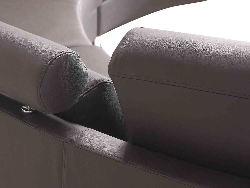 Beliani Pusapvalė 7 vietų sofa ROTUNDE Natūrali oda Ruda