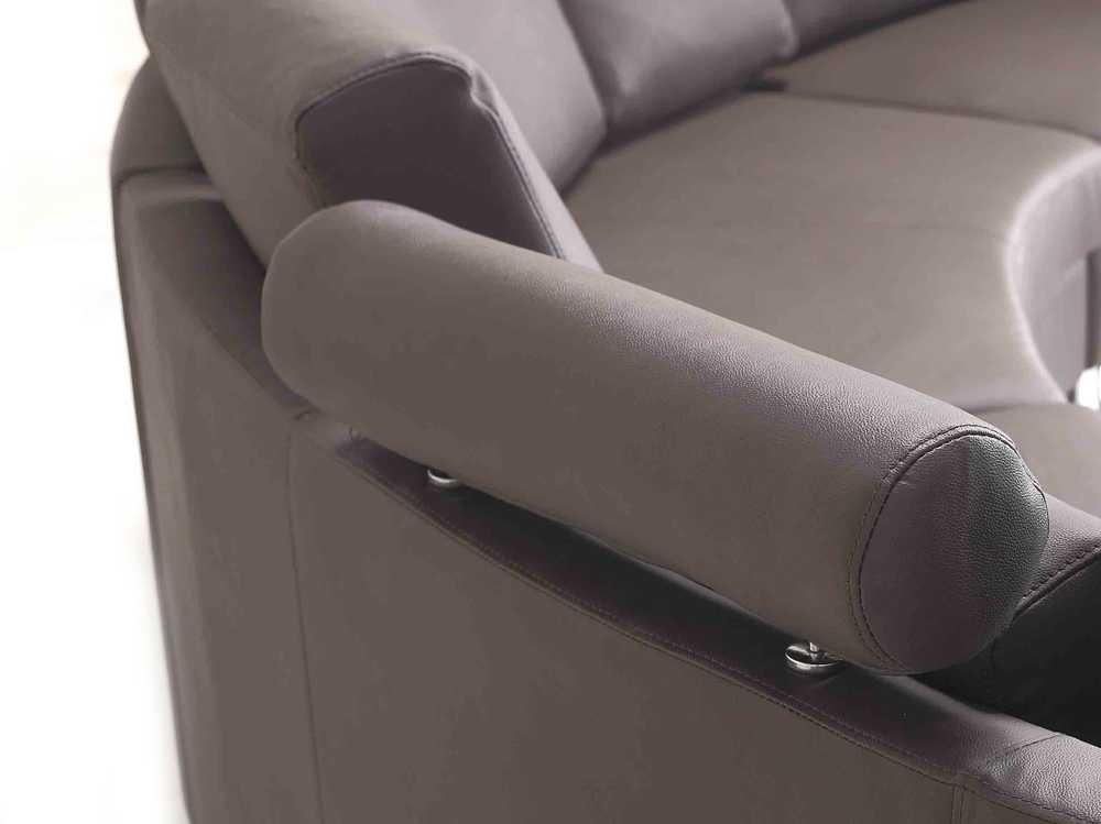 Beliani Pusapvalė 7 vietų sofa ROTUNDE Natūrali oda Ruda