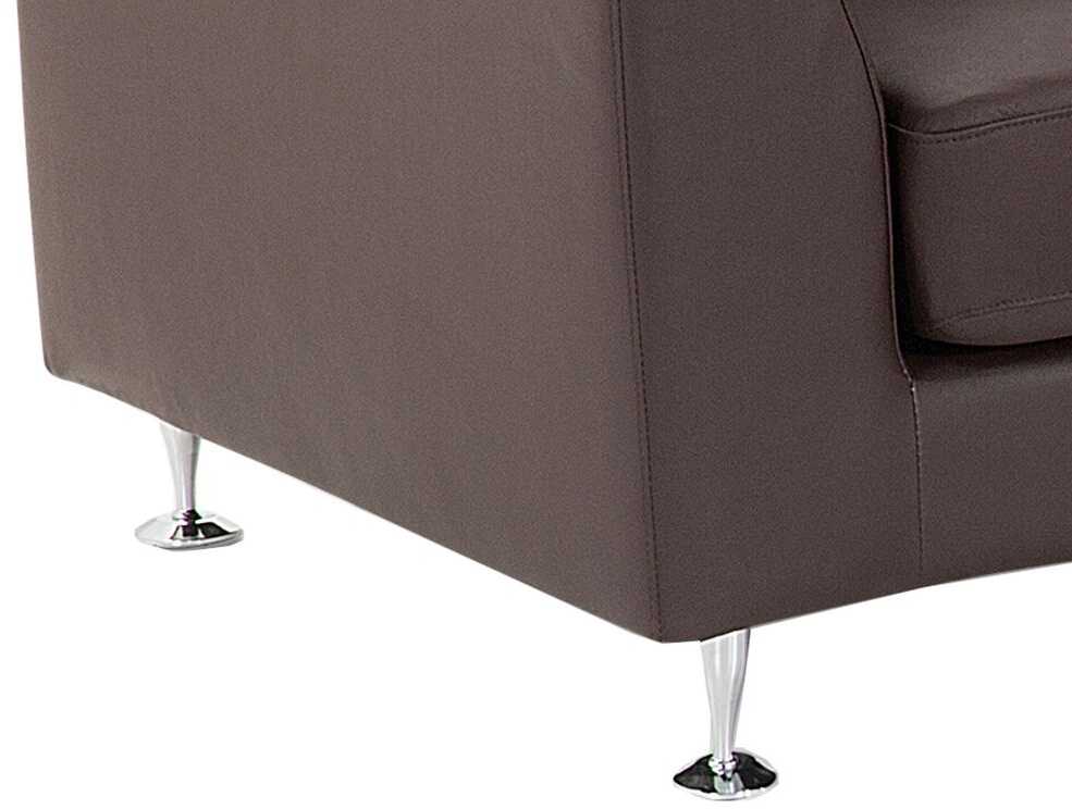 Beliani Pusapvalė 7 vietų sofa ROTUNDE Natūrali oda Ruda