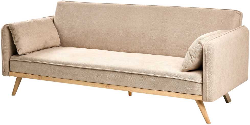 Beliani Išskleidžiama sofa ASAA šviesiai ruda