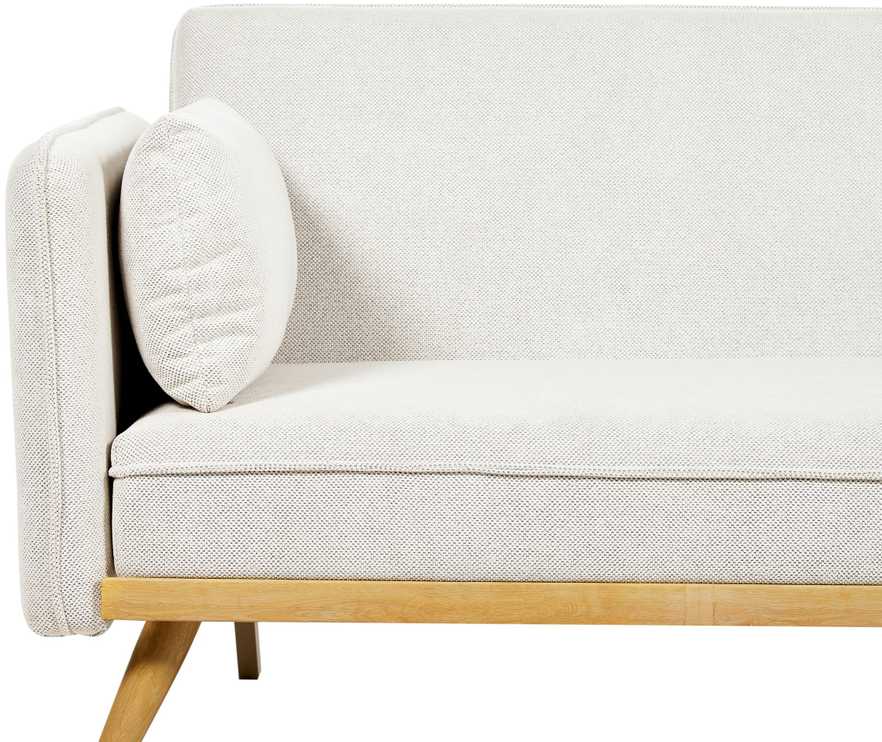 Beliani Trivietė išskleidžiama sofa ASAA, kreminė balta