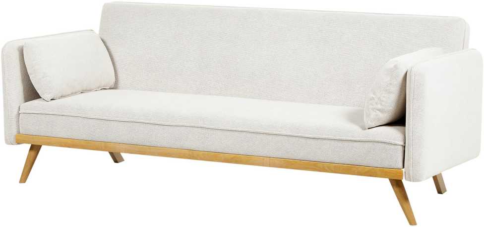 Beliani Trivietė išskleidžiama sofa ASAA, kreminė balta
