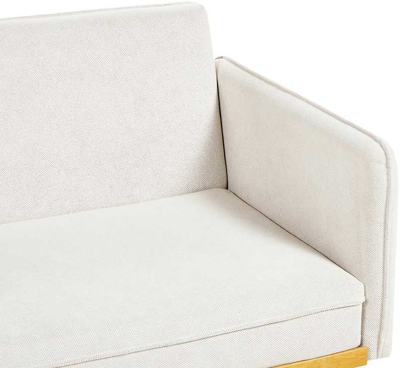 Beliani Trivietė išskleidžiama sofa ASAA, kreminė balta