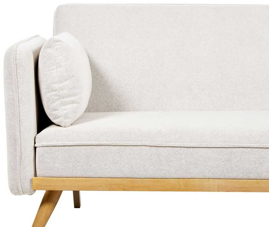 Beliani Trivietė išskleidžiama sofa ASAA, kreminė balta