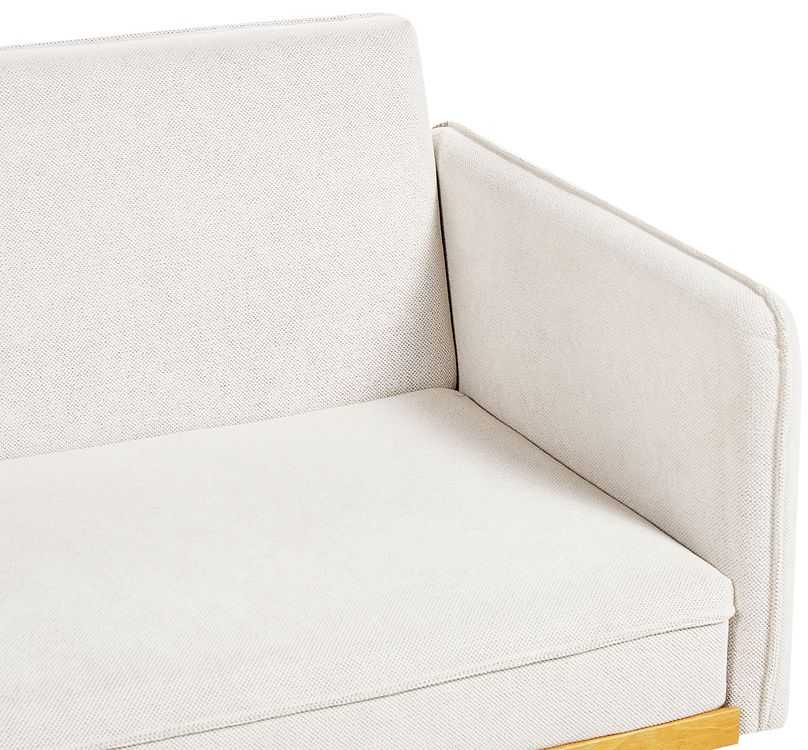Beliani Trivietė išskleidžiama sofa ASAA, kreminė balta