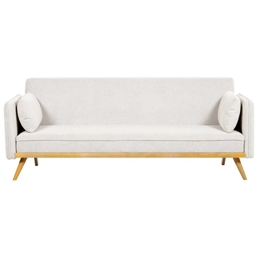 Beliani Trivietė išskleidžiama sofa ASAA, kreminė balta