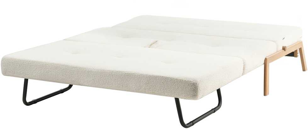 Beliani Dvivietė sofa lova EDLAND iš „Boucle“ audinio, balta