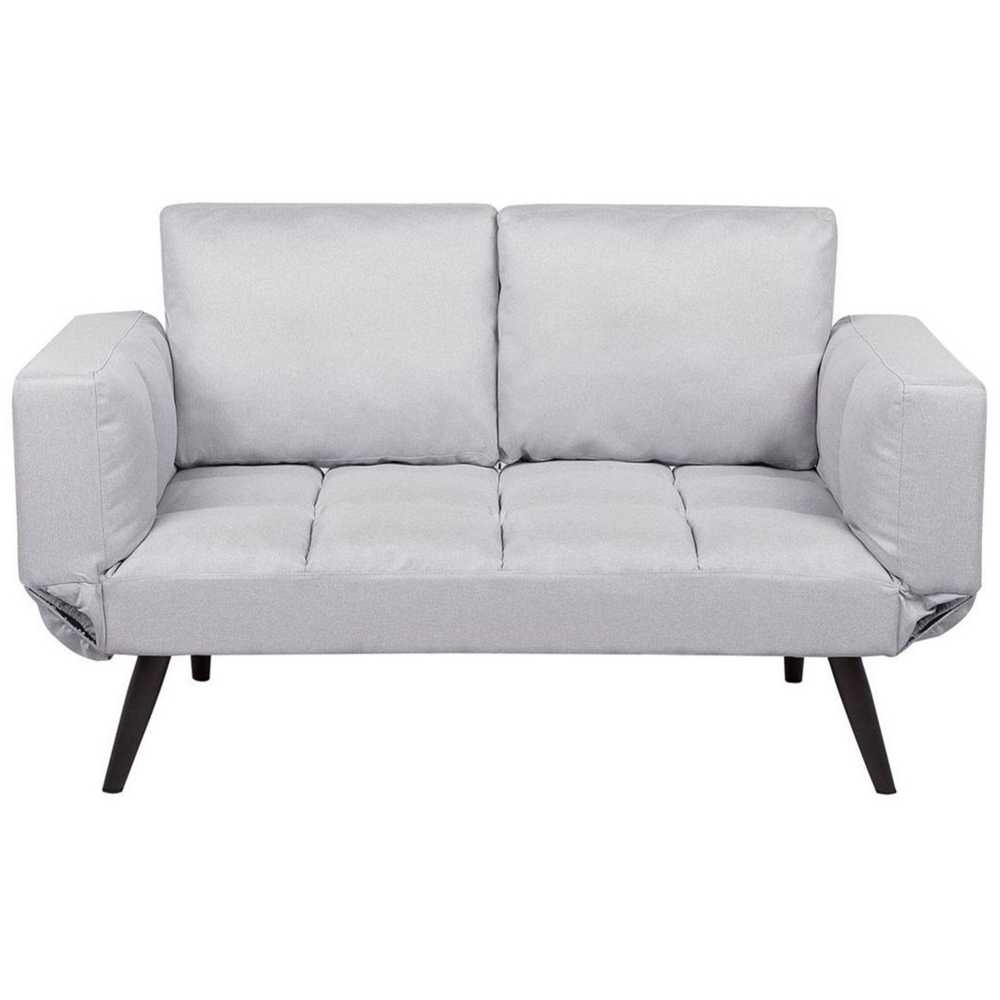 Beliani Dvivietė išskleidžiama sofa BREKKE šviesiai pilka