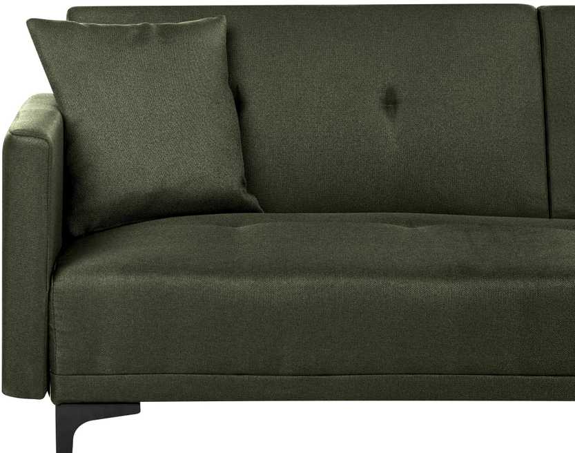 Beliani Trivietė išskleidžiama sofa LUCAN tamsiai žalia