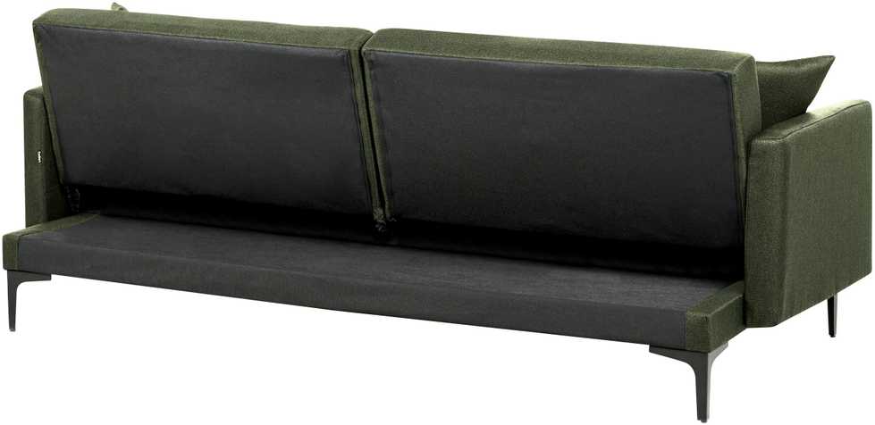 Beliani Trivietė išskleidžiama sofa LUCAN tamsiai žalia