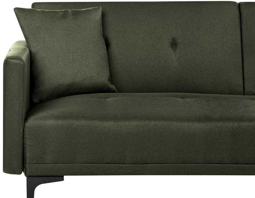 Beliani Trivietė išskleidžiama sofa LUCAN tamsiai žalia