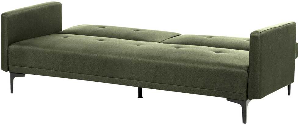 Beliani Trivietė išskleidžiama sofa LUCAN tamsiai žalia