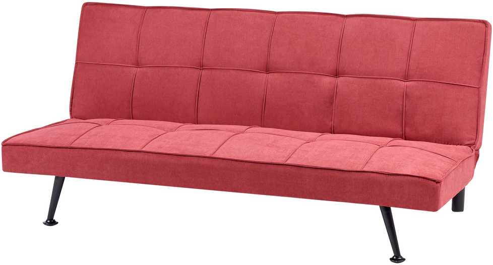 Beliani Trivietė išskleidžiama sofa HASLE, raudona