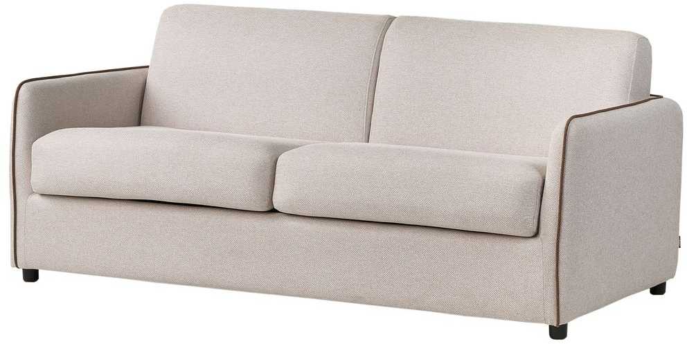 Beliani Dvivietė išskleidžiama sofa ISHOJ, šviesiai smėlio spalvos