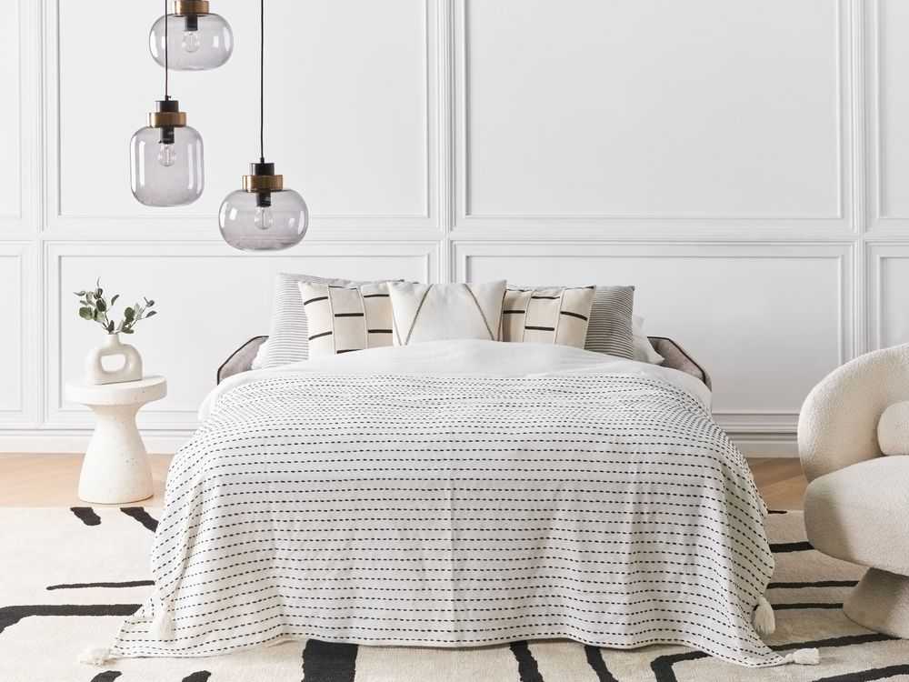Beliani Dvivietė sofa lova ISHOJ šviesiai ruda