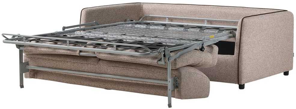 Beliani Dvivietė sofa lova ISHOJ šviesiai ruda