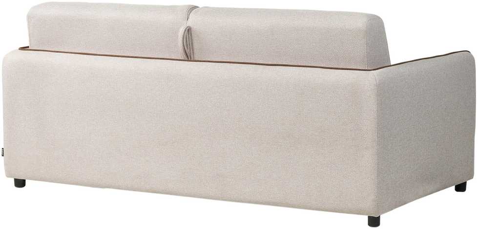 Beliani Dvivietė išskleidžiama sofa ISHOJ, šviesiai smėlio spalvos