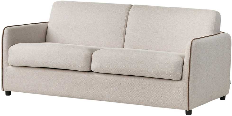 Beliani Dvivietė išskleidžiama sofa ISHOJ, šviesiai smėlio spalvos
