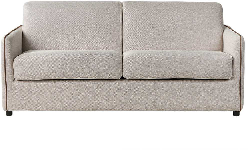 Beliani Dvivietė išskleidžiama sofa ISHOJ, šviesiai smėlio spalvos