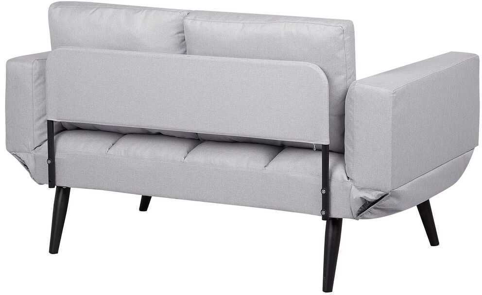 Beliani Dvivietė išskleidžiama sofa BREKKE šviesiai pilka