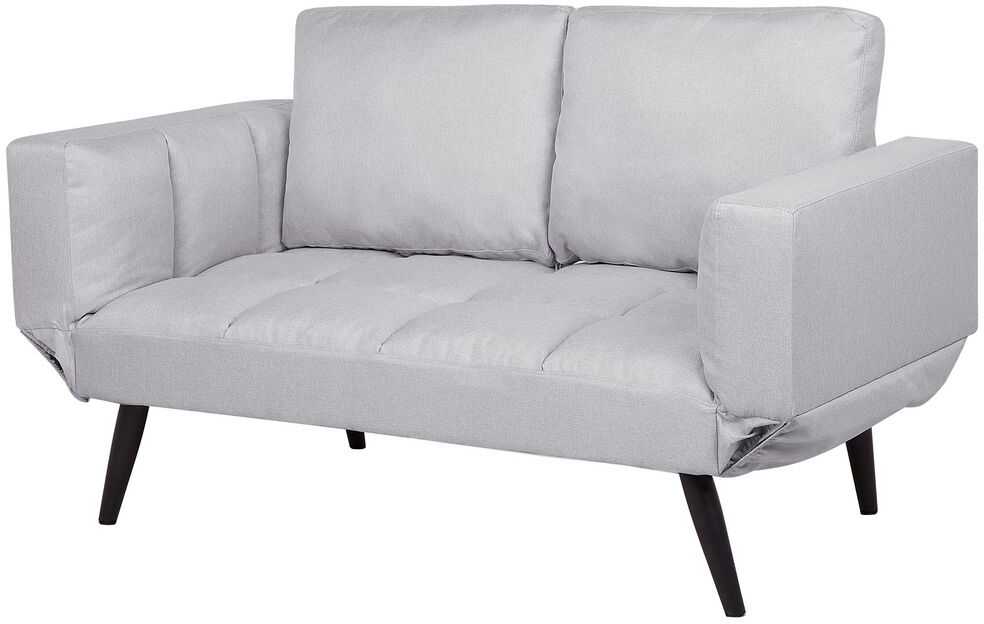 Beliani Dvivietė išskleidžiama sofa BREKKE šviesiai pilka