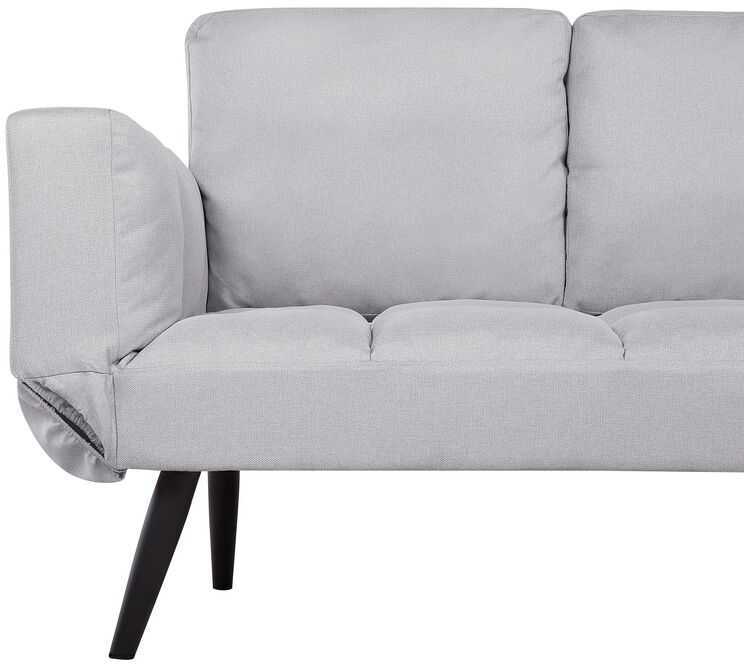 Beliani Dvivietė išskleidžiama sofa BREKKE šviesiai pilka