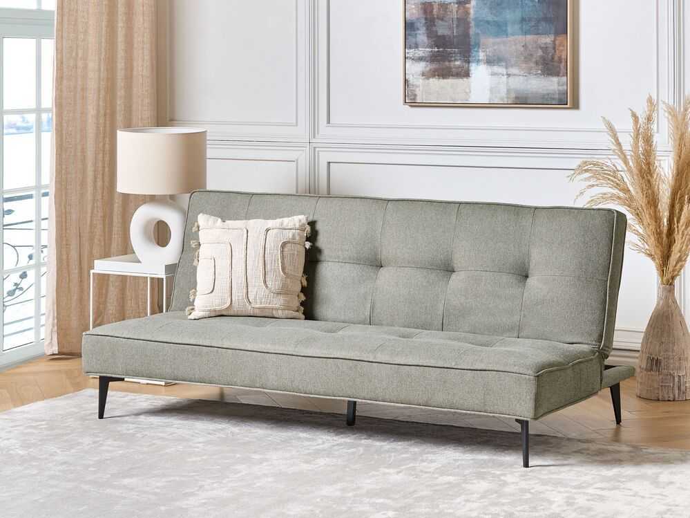 Beliani Trivietė išlankstoma sofa ESSVIK šviesiai žalia