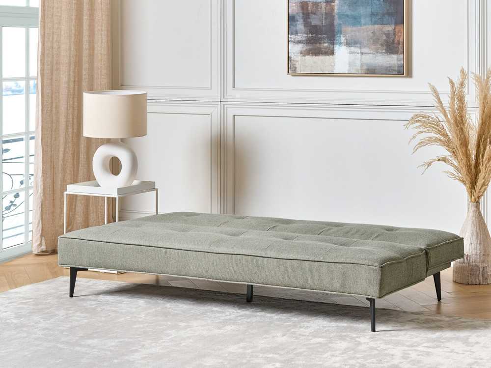 Beliani Trivietė išlankstoma sofa ESSVIK šviesiai žalia