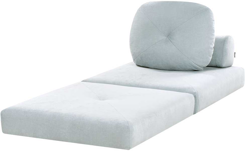 Beliani Viengulė išskleidžiama sofa OLDEN, šenilinė, mėlyna
