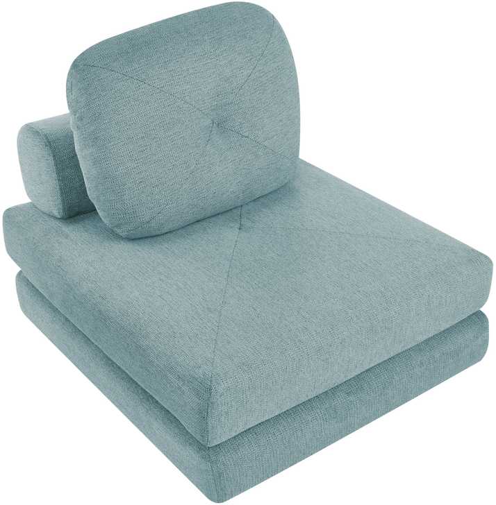 Beliani Vienvietė išskleidžiama sofa OLDEN, šviesiai mėlyna