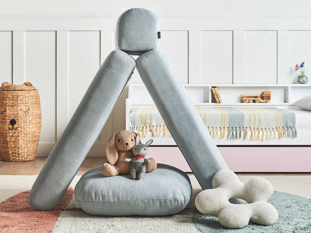Beliani Viengulė išskleidžiama sofa OLDEN, šenilinė, mėlyna