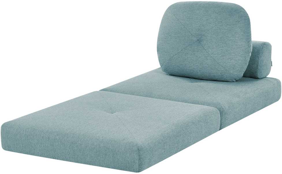 Beliani Vienvietė išskleidžiama sofa OLDEN, šviesiai mėlyna