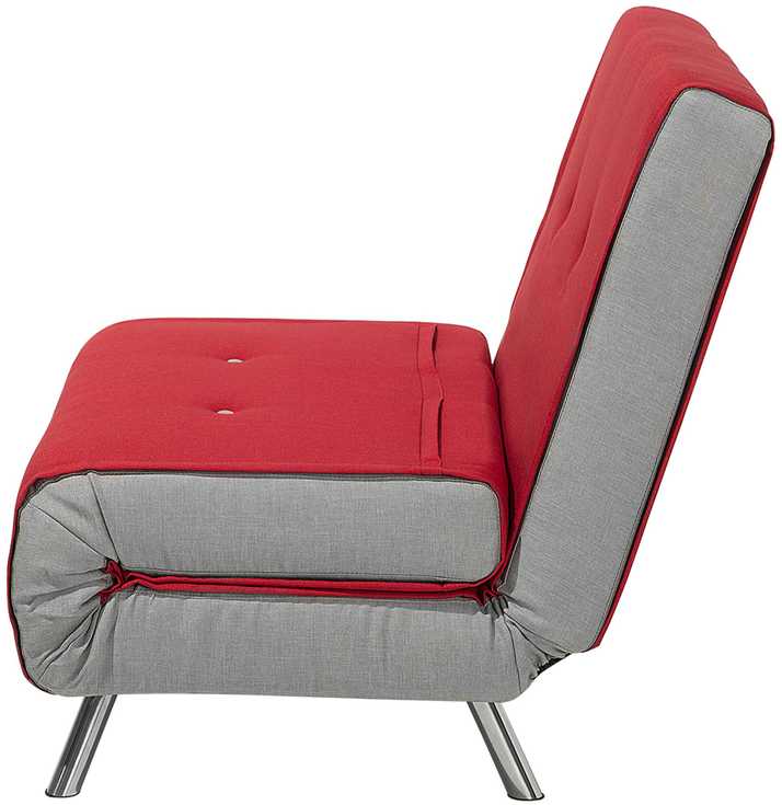 Beliani Viengulė išskleidžiama sofa FARRIS, raudona