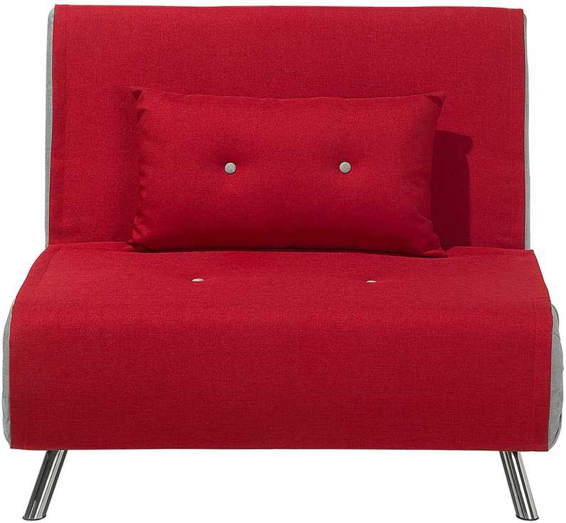 Beliani Viengulė išskleidžiama sofa FARRIS, raudona