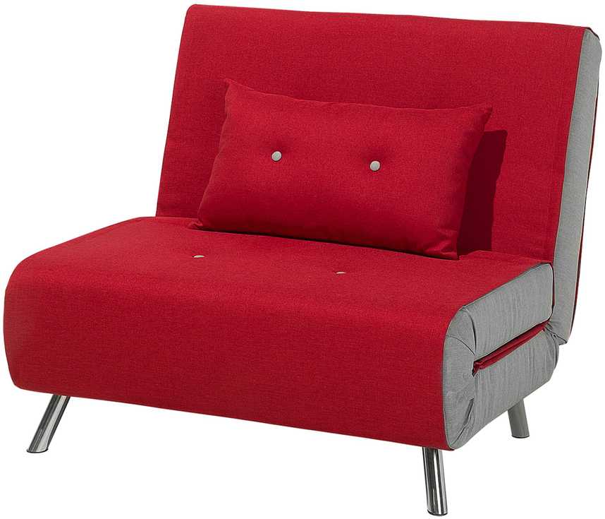 Beliani Viengulė išskleidžiama sofa FARRIS, raudona