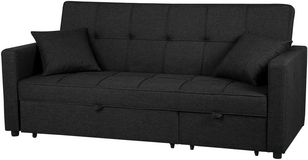 Beliani Trivietė išskleidžiama sofa GLOMMA, juoda