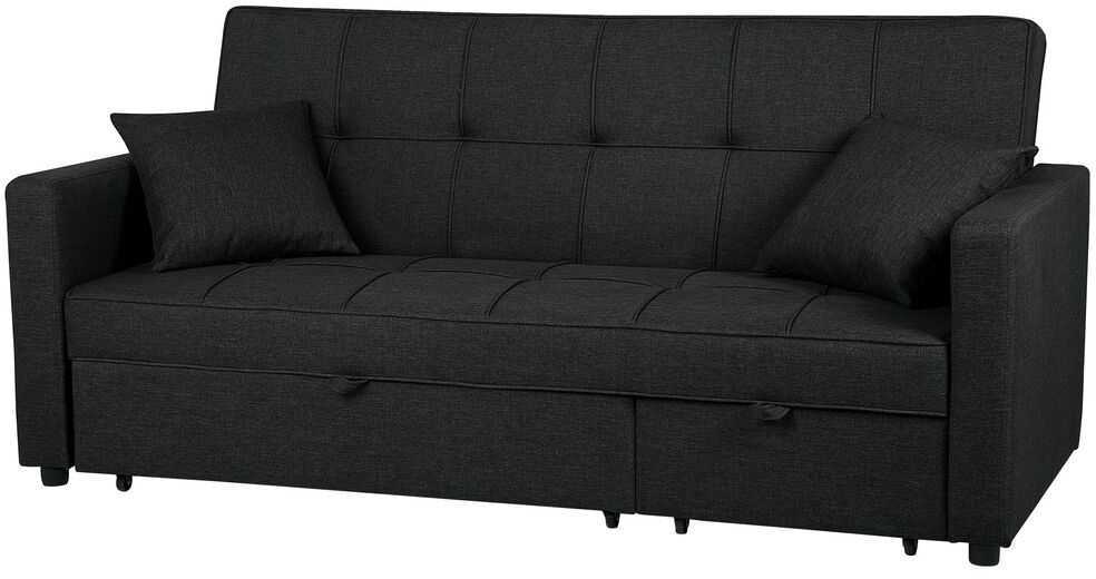 Beliani Trivietė išskleidžiama sofa GLOMMA, juoda