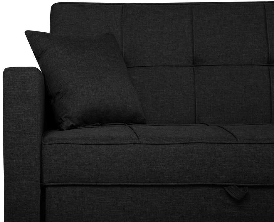 Beliani Trivietė išskleidžiama sofa GLOMMA, juoda