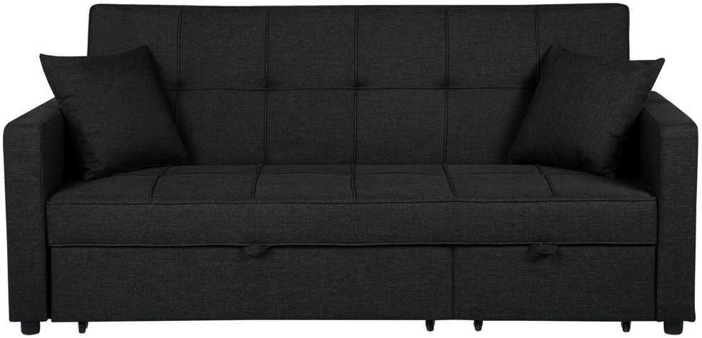 Beliani Trivietė išskleidžiama sofa GLOMMA, juoda