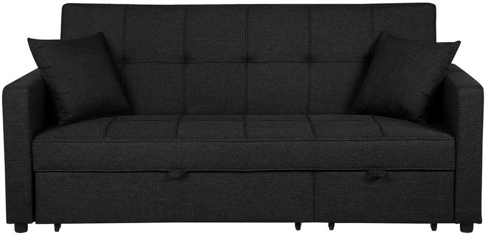 Beliani Trivietė išskleidžiama sofa GLOMMA, juoda