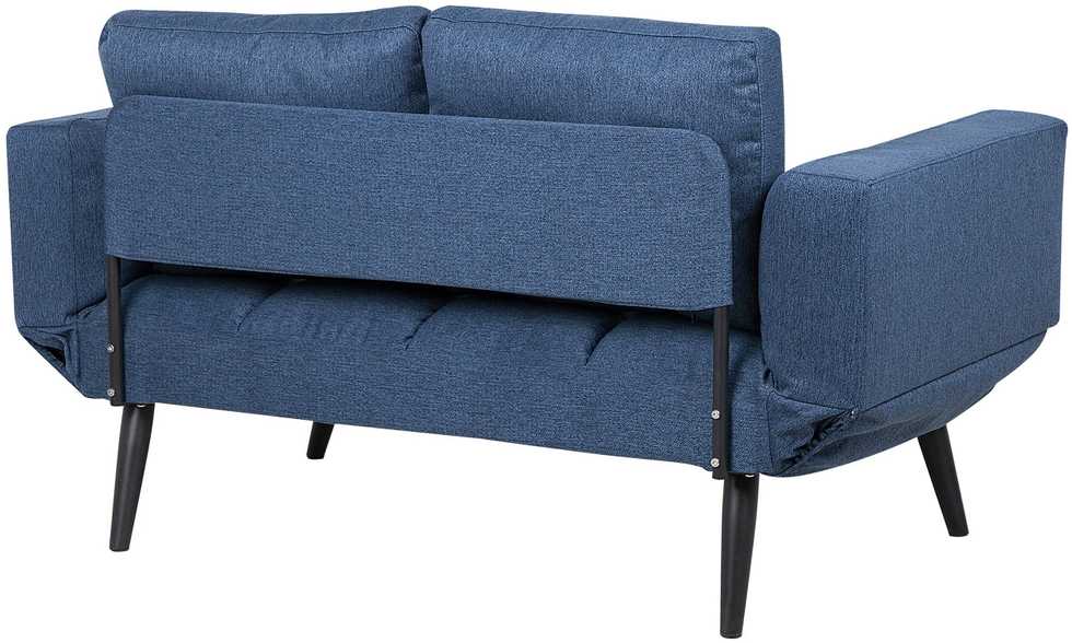 Beliani Dvivietė išskleidžiama sofa BREKKE tamsiai mėlyna
