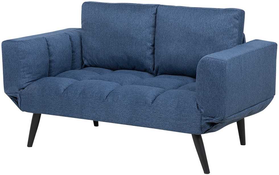 Beliani Dvivietė išskleidžiama sofa BREKKE tamsiai mėlyna