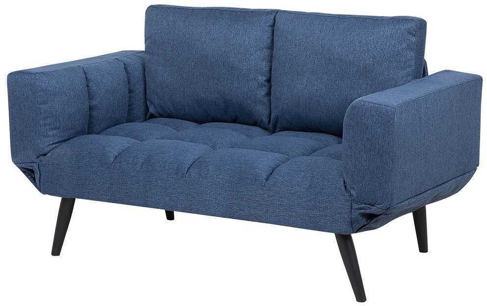 Beliani Dvivietė išskleidžiama sofa BREKKE tamsiai mėlyna